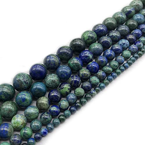 HZLXF1 Natürliche Lapislazuli Stein Malachit Azurit Agat Perlen for Schmuckherstellung Armband Halskette 4 6 8 10 12mm DIY. (Color : Blue, Item Diameter : 6mm Approx 63beads) von HZLXF1