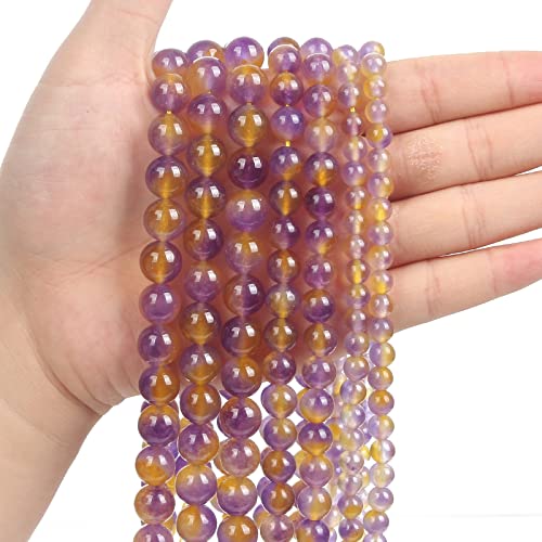 HZLXF1 Natürliche Steinperlen Ametrin Runde lose Perlen for Schmuckherstellung Handarbeit Armband DIY 4-10 mm (Item Diameter : 8mm) von HZLXF1