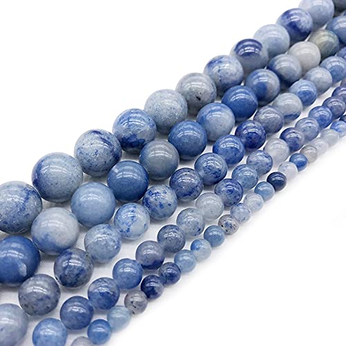 HZLXF1 Natursteinblaue Aventurin-Jades-Dumortierit-Perlen for Schmuckherstellung DIY. Material 4/6/8/10 / 12mm Strang 15 '' 39cm (Color : Blue, Item Diameter : 6mm Approx 63beads) von HZLXF1