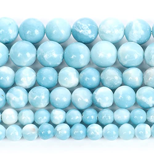 HZLXF1 Natursteinperlen inländische Larimar Runde lose Perlen for Schmuckherstellung Handarbeit Armband DIY 4-12 mm (Item Diameter : 10mm About 38 pcs) von HZLXF1