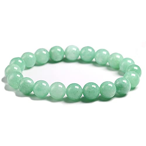 Natürliches grünes Jade-rundes Perlen-Armband, geeignet for Frauen, Stein, Edelstein, Schmuck, Geschenke, handgefertigtes Strang-Armband ( Panjang : 17cm 6.7inch , Warna Batu Permata : Beads 10mm ) von HZLXF1
