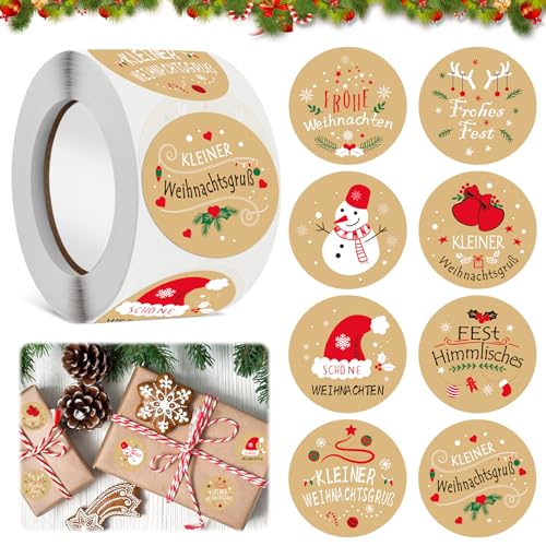 HZMJDHZM 500 Stück Aufkleber Rolle Weihnachten, 4cm, Matt, Cartoon, Multicolor, Papper, Sticker, für Geschenkpapier, Geschenktüten, Grußkarten, Papier, Glas von HZMJDHZM