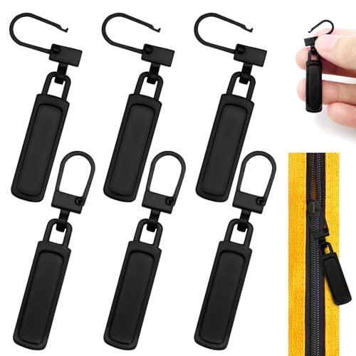 6 Stück Ersatzteile Reißverschluss Zipper, Universal Reißverschluss Anhänger Metall Zipper Pull Abnehmbar, Schwarzes Ersatz Reißverschluss Reparatur Set für Jacken, Koffer, Gepäck, Jeans, Rucksäcke 6 Stück Ersatzteile Reißverschluss Zipper, Universal Reißverschluss Anhänger Metall Zipper Pull Abnehmbar, Schwarzes Ersatz Reißverschluss Reparatur Set für Jacken, Koffer, Gepäck, Jeans, Rucksäcke von HZYIQ