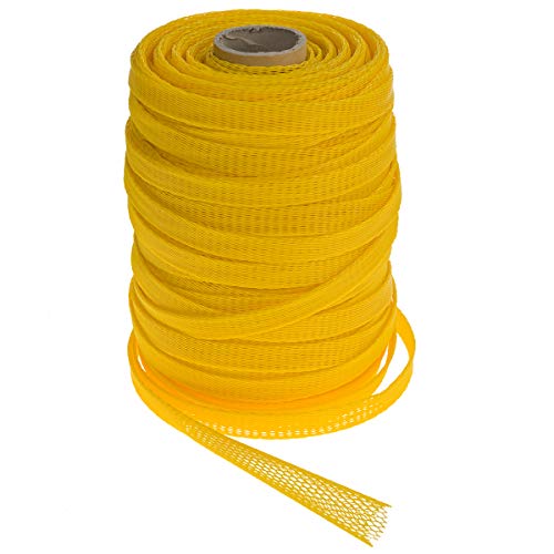 HaGa® 5 m Verpackungsnetz Netzschlauch Schutznetz Ø 25-50 mm | Farbe gelb | Oberflächenschutznetz | Netzbeutel | wiederverwendbar | Meterware von HaGa