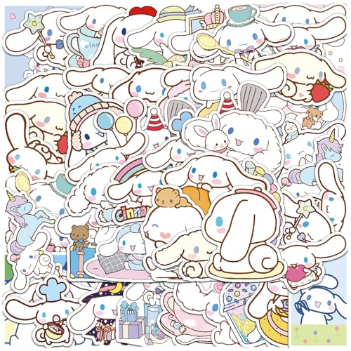 Cinnamoroll Aufkleber, 2 X 50 Stück Cinnamoroll Sticker, Cute Cartoon Stickers, Aesthetic Stickers, Wasserdicht Vinyl Sticker für Laptop Scrapbook Skateboard Gepäck, für Kinder Jugendliche Erwachsene von HaOrchid