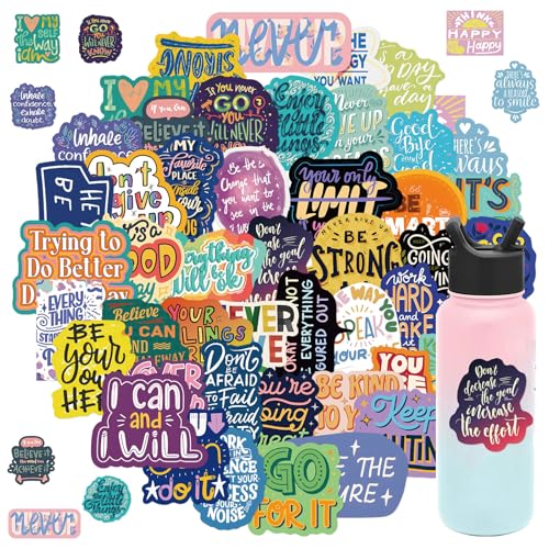 Sprüche Sticker 100 Stück, Inspirierend Zitate Sticker Set, Motivierende Aufkleber, Positive Englische Aufkleber für Kinder Jugendliche und Erwachsene für Tagebuch Tassen Laptop Meme usw von HaOrchid