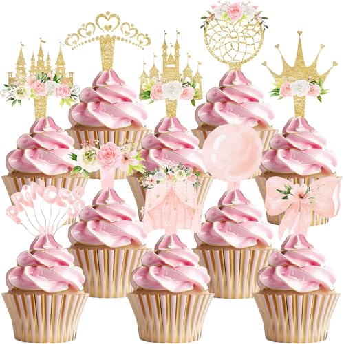40 Stück Prinzessinnen-Cupcake-Topper – elegante Prinzessinnen-Party-Dekorationen und Prinzessinnen-Kuchendekoration – perfekt für Prinzessinnen-Geburtstags-Cupcake-Topper, Prinzessinnen-Baby-Party 40 Stück Prinzessinnen-Cupcake-Topper – elegante Prinzessinnen-Party-Dekorationen und Prinzessinnen-Kuchendekoration – perfekt für Prinzessinnen-Geburtstags-Cupcake-Topper, Prinzessinnen-Baby-Party von HaPiBiDesign