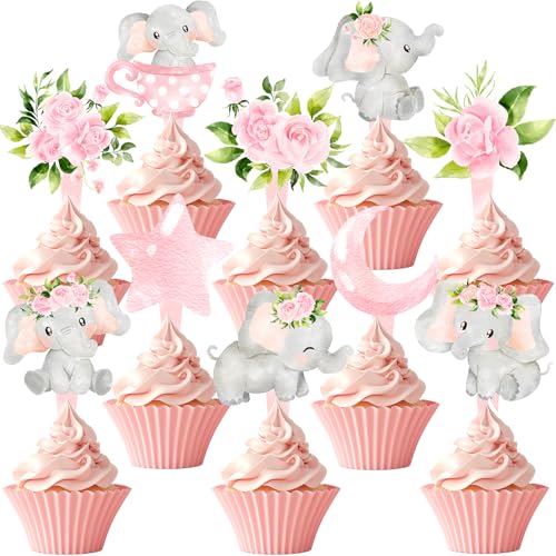 Cupcake-Topper mit Elefantenmotiv, bezaubernde Elefanten-Party-Dekorationen und Babyparty-Kuchendekoration, perfekt für Mädchen, Elefant, Geburtstag, Cupcake-Topper, Babyparty und rosa Cupcake-Topper mit Elefantenmotiv, bezaubernde Elefanten-Party-Dekorationen und Babyparty-Kuchendekoration, perfekt für Mädchen, Elefant, Geburtstag, Cupcake-Topper, Babyparty und rosa von HaPiBiDesign