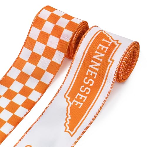 Habbiful 2 Rollen 6,3 cm x 9,1 m Tennessee Band weiß orange kariert Bänder für Kranz, Schleifen, Basteln, Schulband zum Verpacken von Sportmannschaften, Geburtstagen, Heim-Party-Dekoration Habbiful 2 Rollen 6,3 cm x 9,1 m Tennessee Band weiß orange kariert Bänder für Kranz, Schleifen, Basteln, Schulband zum Verpacken von Sportmannschaften, Geburtstagen, Heim-Party-Dekoration von Habbiful