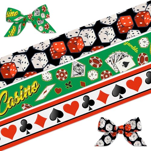 Habbiful 3 Rollen 12,7 m Spielkartenband Kartenband für Geschenkbänder zum Verpacken von Bastelarbeiten, Schleifen, Herz, Spaten, Club, Diamant-Ripsband für Casinoabende, Pokerturniere, Zaubershows Habbiful 3 Rollen 12,7 m Spielkartenband Kartenband für Geschenkbänder zum Verpacken von Bastelarbeiten, Schleifen, Herz, Spaten, Club, Diamant-Ripsband für Casinoabende, Pokerturniere, Zaubershows von Habbiful