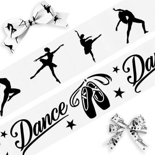 Habbiful Gymnastikband, Tanzbänder für Kranz, Schleifen, Basteln, Weiß, Schwarz, Sportbänder zum Verpacken von Sportteam, Geburtstagsparty, Heimdekoration, 2 Rollen, 9,1 m, 2 Rollen Habbiful Gymnastikband, Tanzbänder für Kranz, Schleifen, Basteln, Weiß, Schwarz, Sportbänder zum Verpacken von Sportteam, Geburtstagsparty, Heimdekoration, 2 Rollen, 9,1 m, 2 Rollen von Habbiful