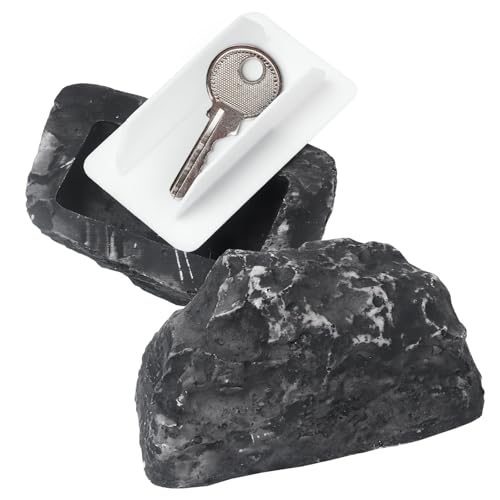 Habbiful Verstecken Sie einen Schlüssel, wetterfest, Fake Rock, sicherer Schlüsselverstecker für Standard-Ersatzschlüssel, versteckter Schlüsselhalter für draußen zu Hause von Habbiful