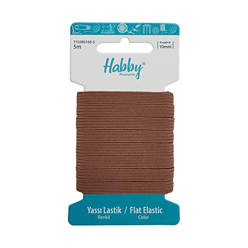 Habby Accessories 5m Gummiband | Elastic Bands | Gummilitze | Gummizug | Gummiband Nähen | Flach | 10mm | Braun Habby Accessories 5m Gummiband | Elastic Bands | Gummilitze | Gummizug | Gummiband Nähen | Flach | 10mm | Braun von Habby Accessories