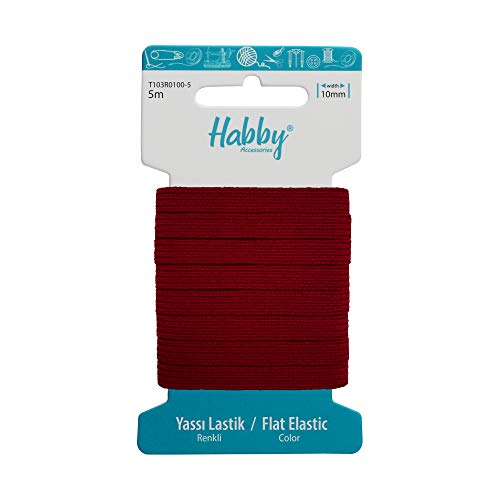 Habby Accessories 5m Gummiband | Elastic Bands | Gummilitze | Gummizug | Gummiband Nähen | Flach | 10mm | Burgund Habby Accessories 5m Gummiband | Elastic Bands | Gummilitze | Gummizug | Gummiband Nähen | Flach | 10mm | Burgund von Habby Accessories