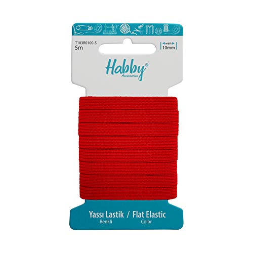 Habby Accessories 5m Gummiband | Elastic Bands | Gummilitze | Gummizug | Gummiband Nähen | Flach | 10mm | Rot Habby Accessories 5m Gummiband | Elastic Bands | Gummilitze | Gummizug | Gummiband Nähen | Flach | 10mm | Rot von Habby Accessories