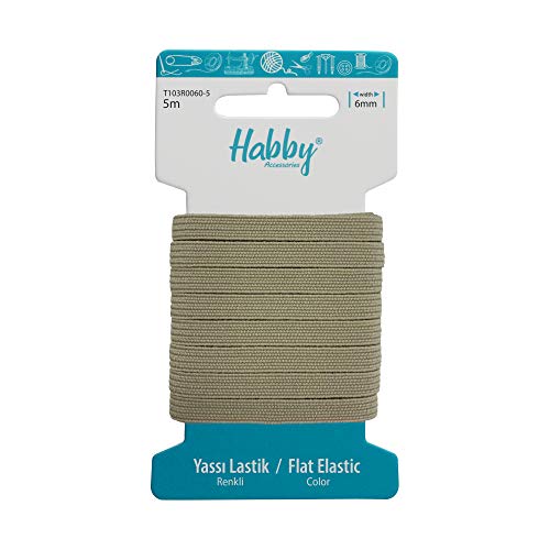 Habby Accessories 5m Gummiband | Elastic Bands | Gummilitze | Gummizug | Gummiband Nähen | Flach | 6mm | Beige Habby Accessories 5m Gummiband | Elastic Bands | Gummilitze | Gummizug | Gummiband Nähen | Flach | 6mm | Beige von Habby Accessories