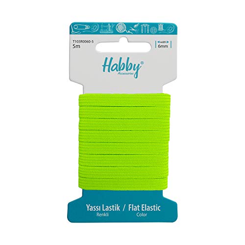 Habby Accessories 5m Gummiband | Elastic Bands | Gummilitze | Gummizug | Gummiband Nähen | Flach | 6mm | Neon Gelb Habby Accessories 5m Gummiband | Elastic Bands | Gummilitze | Gummizug | Gummiband Nähen | Flach | 6mm | Neon Gelb von Habby Accessories