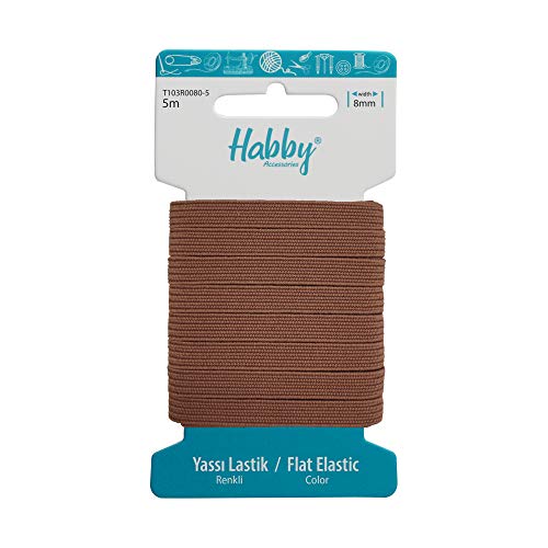 Habby Accessories 5m Gummiband | Elastic Bands | Gummilitze | Gummizug | Gummiband Nähen | Flach | 8mm | Braun Habby Accessories 5m Gummiband | Elastic Bands | Gummilitze | Gummizug | Gummiband Nähen | Flach | 8mm | Braun von Habby Accessories