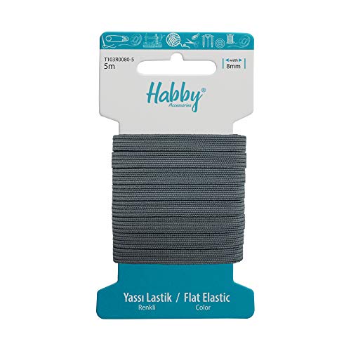 Habby Accessories 5m Gummiband | Elastic Bands | Gummilitze | Gummizug | Gummiband Nähen | Flach | 8mm | Grau Habby Accessories 5m Gummiband | Elastic Bands | Gummilitze | Gummizug | Gummiband Nähen | Flach | 8mm | Grau von Habby Accessories