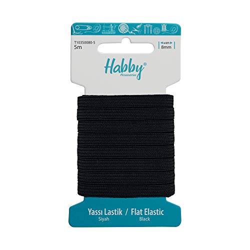 Habby Accessories 5m Gummiband | Elastic Bands | Gummilitze | Gummizug | Gummiband Nähen | Flach | 8mm | Schwarz Habby Accessories 5m Gummiband | Elastic Bands | Gummilitze | Gummizug | Gummiband Nähen | Flach | 8mm | Schwarz von Habby Accessories