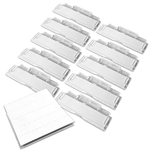 100 Hängeregistratur-Tabs und -Einleger – durchsichtige Kunststoff-Aktenschrank-Laschen zum Aufhängen und neu positionierbare Etiketten-Einsatz, Namensschilder für Hängemappen, Aktenregister (100 Tabs und Einsätze) von Habercrafts