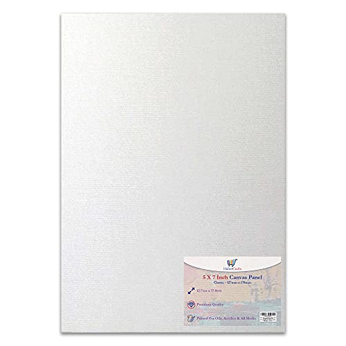 12,7 x 17,8 cm Leinwand, gespannt, blanko, grundiert, Künstlertafeln, 100% Baumwolle für Ölfarbe, Acrylmalerei, gemischte Medien, weiße Leinwände, Malplatte (12,7 x 17,8 cm) – 1 Tafel von Habercrafts