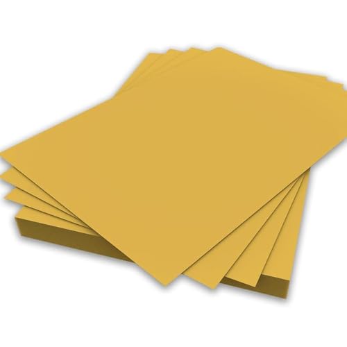 A4-Papier, goldgelb, 80 g/m², doppelseitiges Druckerpapier, Kopierer, Origami, Flyer, Zeichnen, Schule, Büro, Druck, 210 x 297 mm (A4, goldgelbes Papier, 80 g/m², 50 Blatt) von Habercrafts