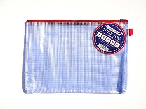 A4 Tuff Bag Zip Wallet Clear Plastic Wallets Zip Pouch File Pencil Case Folder Water Resistant Reinforced Heavy Duty Mesh Bags (Fits A4-1 Pack) von Habercrafts