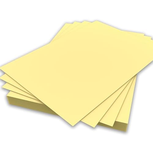 A5 gelbes Farbpapier, 80 g/m² Blatt, doppelseitiges Druckerpapier, Kopierer, Origami-Flyer, Zeichnen, Schule, Bürodruck, 148 mm x 210 mm (A5 gelbes Papier – 80 g/m² – 100 Blatt) von Habercrafts