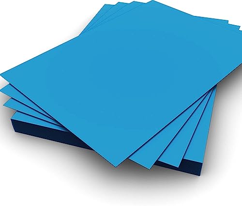 A5 hellblaues Farbpapier, 80 g/m² Blatt, doppelseitiges Druckerpapier, Kopierer, Origami-Flyer, Zeichnen, Schule, Bürodruck, 148 mm x 210 mm (A5 hellblaues Papier – 80 g/m² – 200 Blatt) von Habercrafts