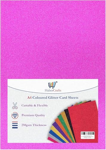 Glitzerkarton, A4, hellrosa, glitzernd, kein Ausfallen, glitzernde Bastelbögen, 250 g/m², glitzernder Bastelkarton, säurefrei, Kartenherstellung, Scrapbooking, Basteln (Hellrosa, 10 Blatt) Glitzerkarton, A4, hellrosa, glitzernd, kein Ausfallen, glitzernde Bastelbögen, 250 g/m², glitzernder Bastelkarton, säurefrei, Kartenherstellung, Scrapbooking, Basteln (Hellrosa, 10 Blatt) von Habercrafts