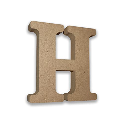 MDF-Holzbuchstaben zum Basteln, großer, freistehender Buchstabe H (13 cm hoch x 2 cm tief) für personalisierte Namen und Dekoration von Habercrafts