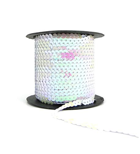 AB Pailletten, 6 mm, metallisch glänzend, flach, Pailletten, Spangle, Schnur für Verzierung, Nähen, Kunst, Handwerk, Kostümdekoration, 90 m von Habercrafts