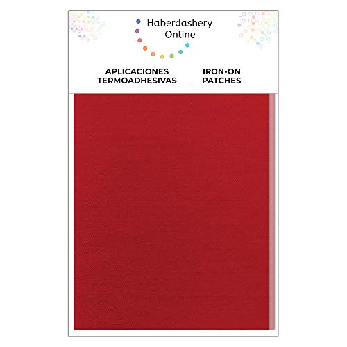 Haberdashery Online - 1 Bügelflicken Rot. Flicken zum Aufbügeln. Aufbügelflicken Bügelflicken für Kleidung. Flicken Reparatur Kit für Kleidung, Jeans, Jacken (30 x 9 cm) von Haberdashery Online