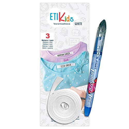 1 Rolle Gewebeband 3 m x 1 cm + Pilot Laundry Tec – Heißsiegelbares Textilband zur Kennzeichnung von Kleidung, Basteln & Kunsthandwerk (Weiß) von Haberdashery Online