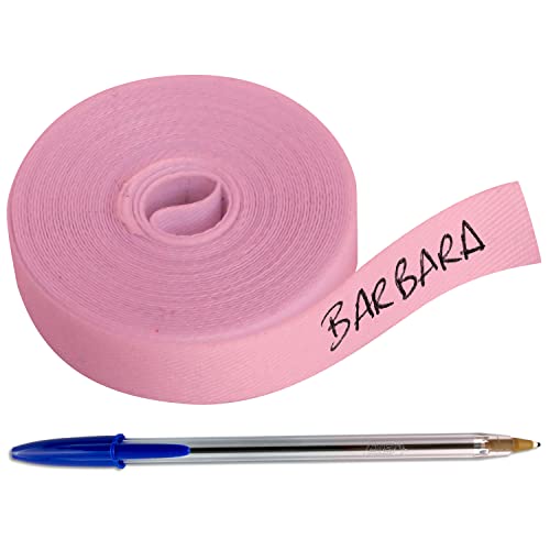 1 Rolle Klebeband aus Stoff mit 3 Meter x 1 cm rosa. Selbstklebende isolierend für Schreiben mit Boli. Inkl. Kugelschreiber. von Haberdashery Online
