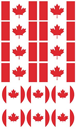 28 Aufkleber der Flagge von Kanada. Aufkleber für Fahrräder, Motorräder, Zubehör (KANADA) von Haberdashery Online