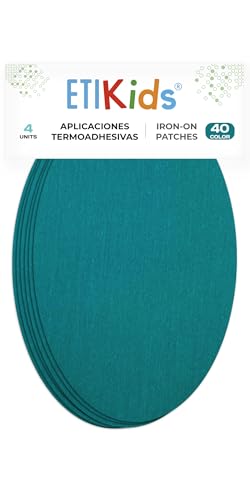 4 Thermoaufbügelbare Knie- und Ellbogenflicken – Bügelflicken 16 x 10 cm – Zum Reparieren & Verstärken von Hosen, Jacken, Pullovern & Hemden – Farbe: Aquamarin von Haberdashery Online