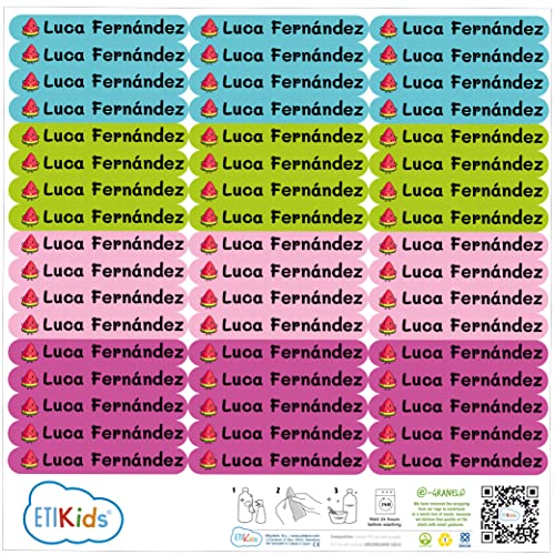 50 Namensaufkleber Namen Sticker Aufkleber Sticker 6 x 1 cm. (Kelle 9) - für Kinder, Schule und Kindergarten - Stifte, Federmappe, Lineale - Markieren von Gegenständen - personalisiert von Haberdashery Online