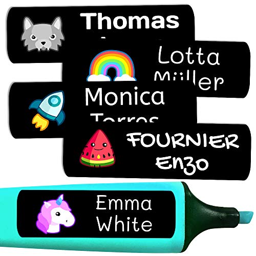 50 personalisierte Klebeetiketten, 6 x 2 cm, zur Kennzeichnung von Objekten, Büchern, Lunchboxen, etc. Color Schwarz 50 personalisierte Klebeetiketten, 6 x 2 cm, zur Kennzeichnung von Objekten, Büchern, Lunchboxen, etc. Color Schwarz von Haberdashery Online
