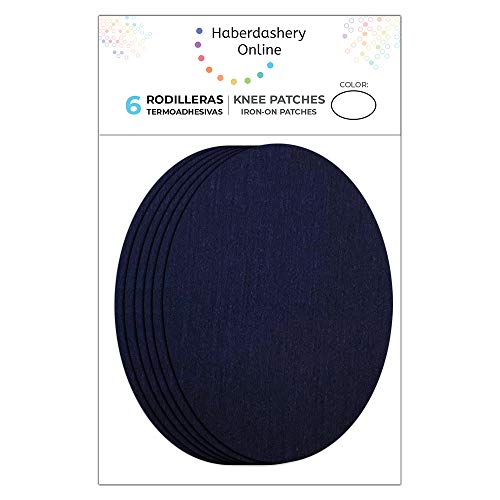 6 Patches zum aufbügeln farbe Helles Marineblau. Bügeleisen Reparatursatz 10.5 x 8 cm. RK22 von Haberdashery Online