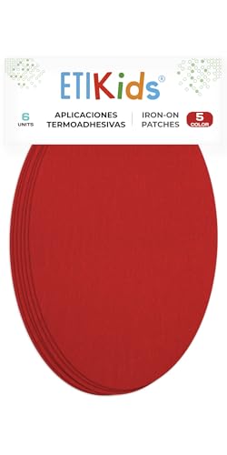 6 Patches zum aufbügeln farbe Rot. Bügeleisen Reparatursatz 16 x 10 cm. RP5 von Haberdashery Online