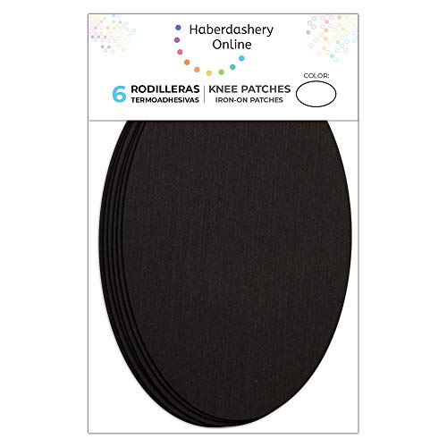 6 Patches zum aufbügeln farbe Schwarz. Bügeleisen Reparatursatz 16 x 10 cm. RP7 von Haberdashery Online