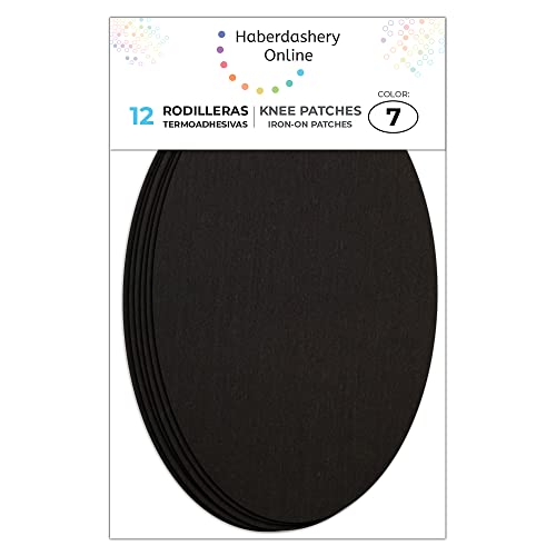 6 Patches zum aufbügeln farbe Schwarz. Bügeleisen Reparatursatz 16 x 10 cm. RP7 von Haberdashery Online