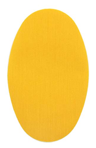 6 Patches zum aufbügeln farbe gold gelb. Bügeleisen Reparatursatz 16 x 10 cm. RP30 von Haberdashery Online
