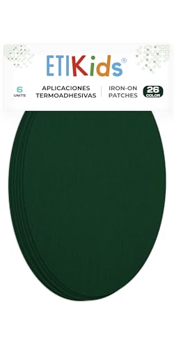 6 Patches zum aufbügeln. Bügeleisen Reparatursatz 16 x 10 cm (Flaschengrün) von Haberdashery Online