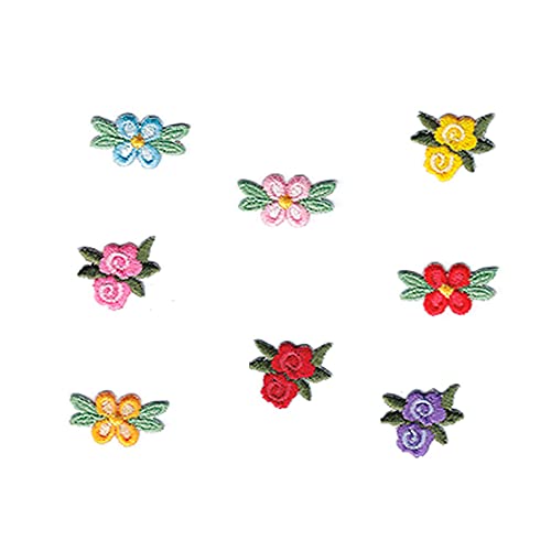 8 Patches Blumen bestickt minis Bügeln - REF.5152-U8 von Haberdashery Online