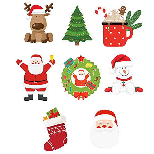 8 Patches Weihnachten für Kinder im Siebdruck, zum Aufbügeln auf Kleidung, zum Aufbügeln, Weihnachten, zum Reparieren und Dekorieren von Hosen, Jacken (Weihnachten Figuren) von Haberdashery Online