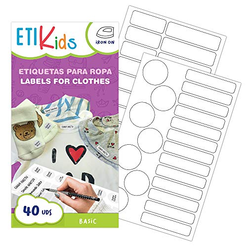 Anpassbare etikids 40 Etiketten für Kleidung (Basic) für die Kindergarten und Schule. von Haberdashery Online
