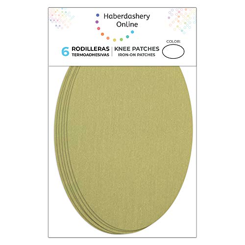 Haberdashery Online 6 Patches zum aufbügeln Farbe Dunkelbeige. Bügeleisen Reparatursatz 16 x 10 cm. RP17 von Haberdashery Online